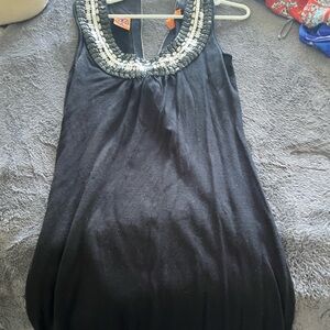 Tory Burch Black Sleeveless Dress with Silver Accents